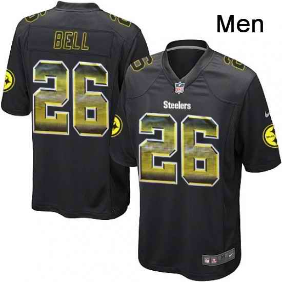 Mens Nike Pittsburgh Steelers 26 LeVeon Bell Limited Black Strobe NFL Jersey